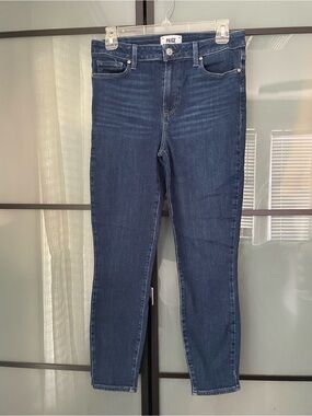 Paige Hoxton Crop dark wash High-Rise Skinny Jeans
